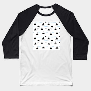 In naive style. Mountains and birds. Baseball T-Shirt